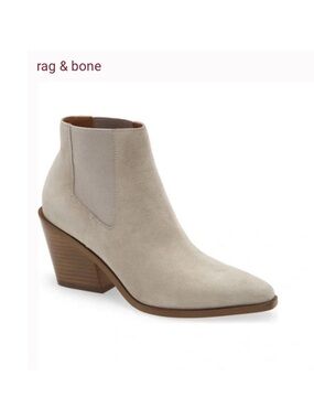 - RAG & BONE Razor Light Grey suede leather Chelsea boot size 37